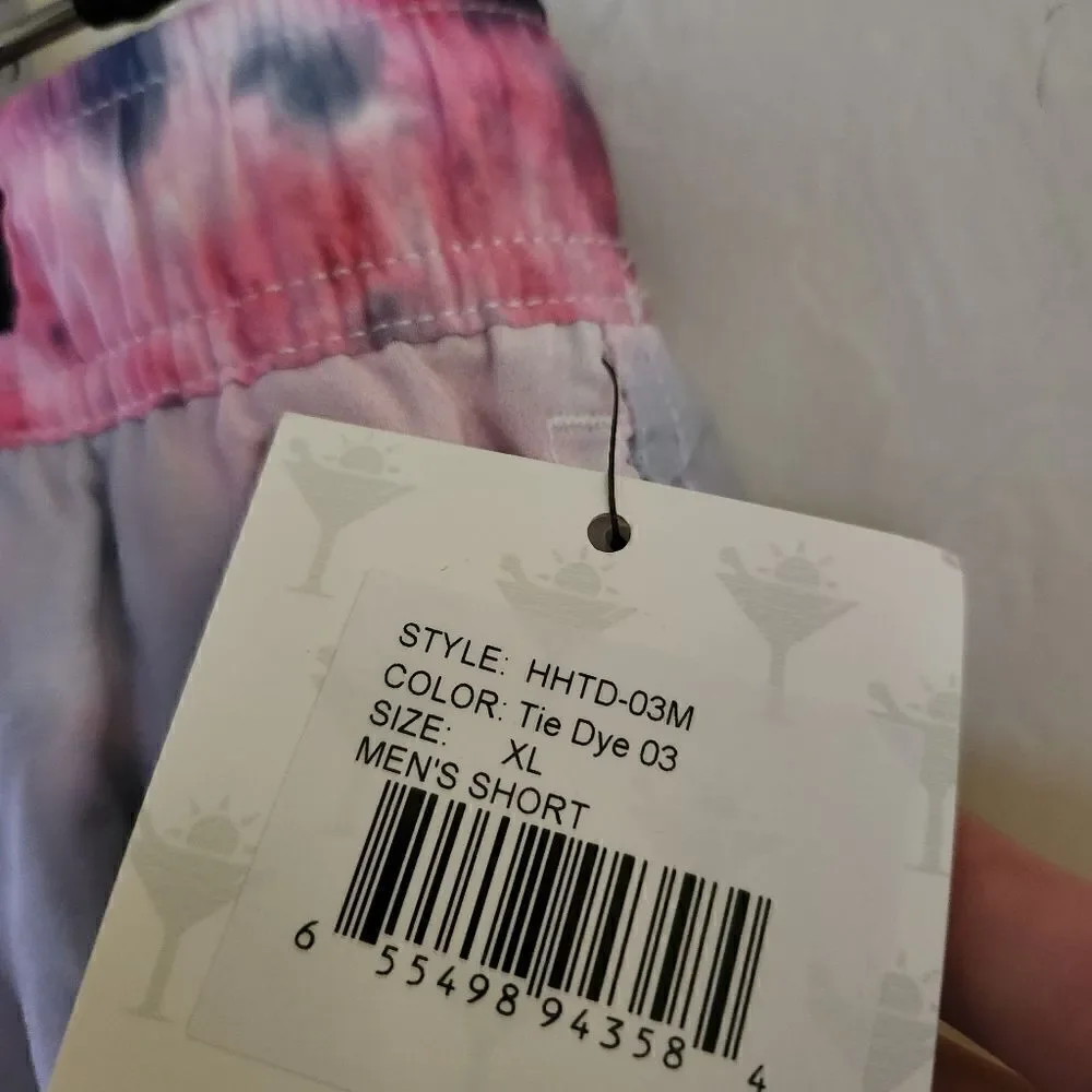 Happy Hour Mens Tie-Dye Beachwear Swim Trunks Size XL